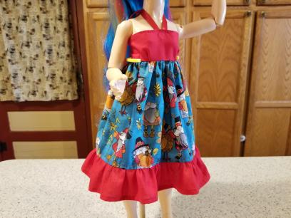 24" Amaya Rain Gnome Dress Close Up