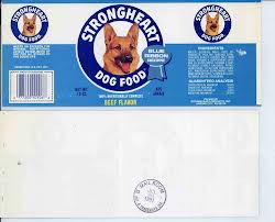 Strong Heart Dog Food Lable
